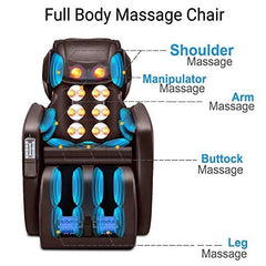 Zero Gravity Full Body Shiatsu Luxurious Electric Massage Chair (Brown)