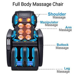 Zero Gravity Full Body Shiatsu Luxurious Electric Massage Chair (Black)